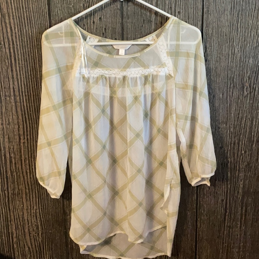 Sheer elbow length shirt